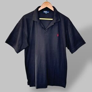 Polo Ralph Lauren Polo Shirt Classic Fit Red Pony Logo Black Casual Preppy XL
